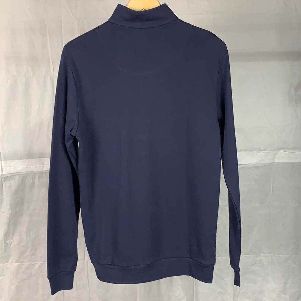 British Polo Blue 1/4 Zip Up Waffle Long Sleeve - Picture 5 of 12